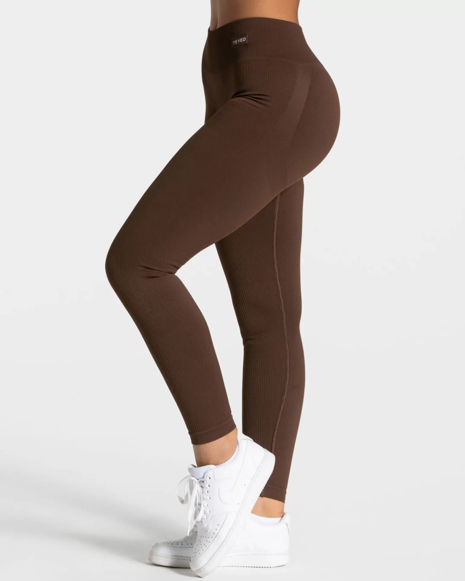 TEVEO Leggings & Hosen>Elegant Scrunch Leggings " " Dunkelbraun