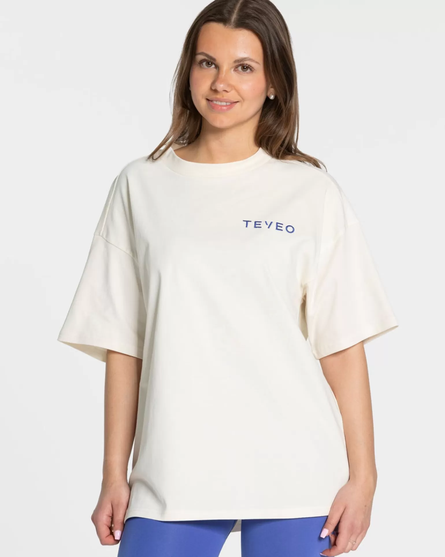 TEVEO T-Shirts>Signature Oversized T-Shirt " " Off White